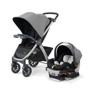 Chicco Bravo Camden 3-in-1 Trio Travel System, Bravo Quick-Fold Stroller with KeyFit 30 Infant Car Seat and Base