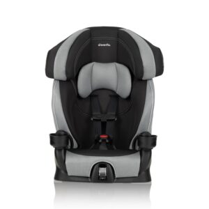 Child car seat with gray-black design.