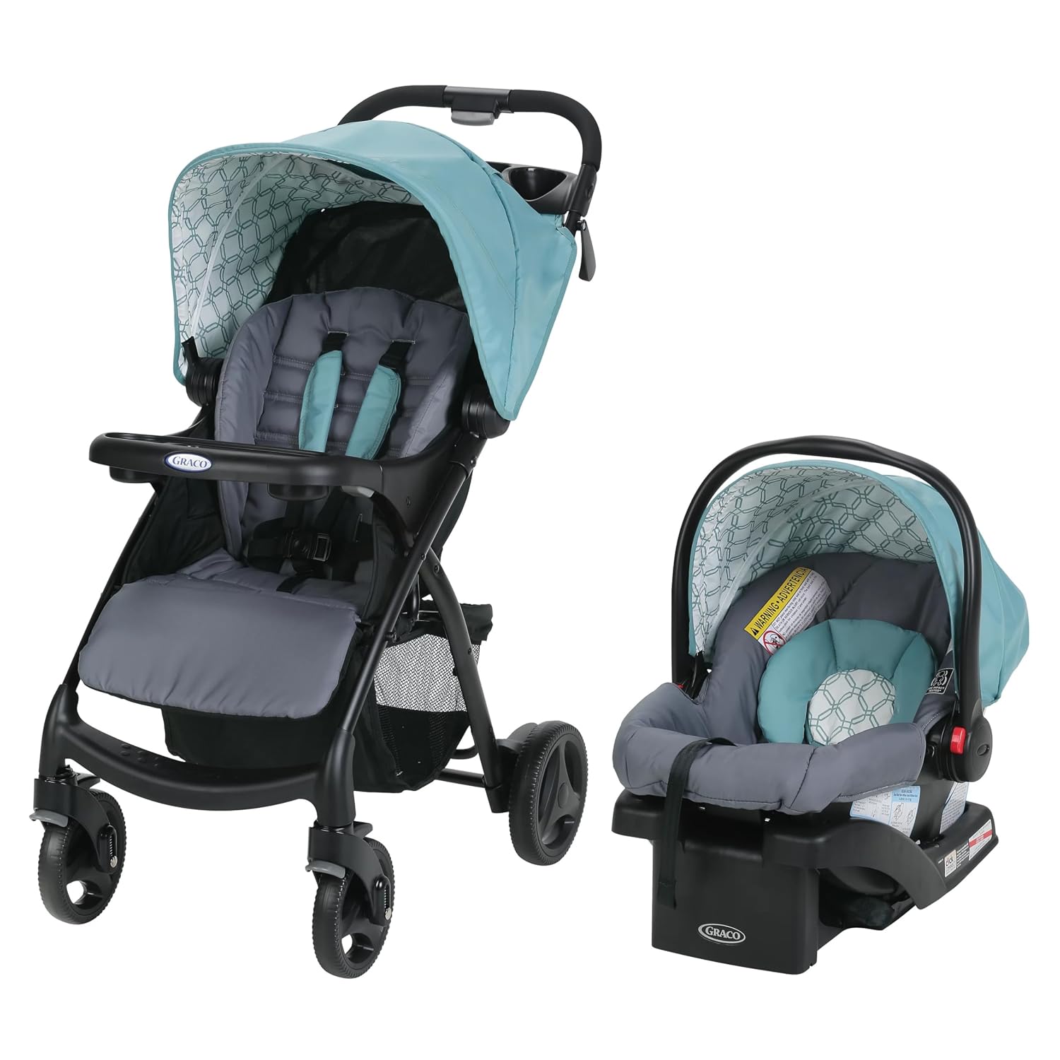 Baby stroller and car seat combination set.