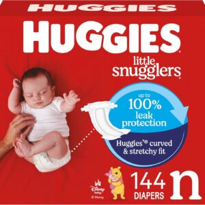 Huggies Little Snugglers diapers packaging with baby.