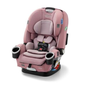 Pink convertible child car seat with cupholders