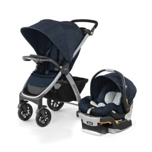 Chicco Bravo Brooklyn 3-in-1 Trio Travel System, Bravo Quick-Fold Stroller with KeyFit 30 Infant Car Seat and Base