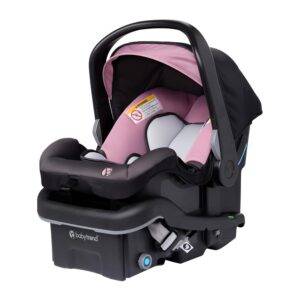 Pink and black baby car seat